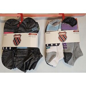 NWT Lot Of 2 6pack  K Swiss Women's Ankle/Quarter Socks